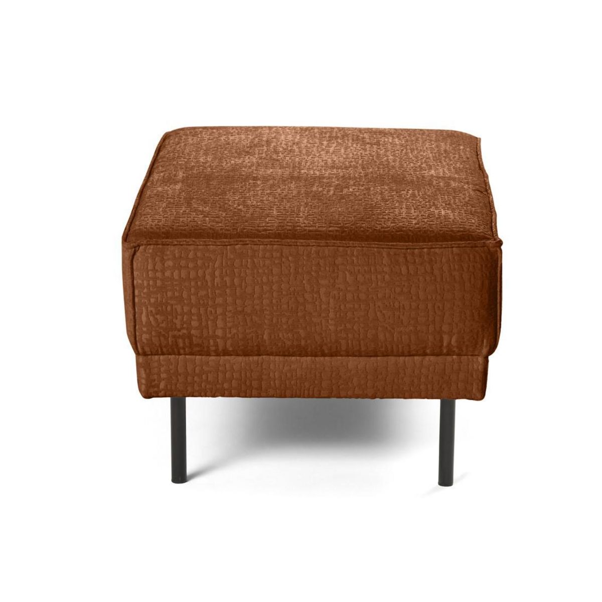 LISA DESIGN Charlie - pouf - pieds hauts - en tissu velours relief