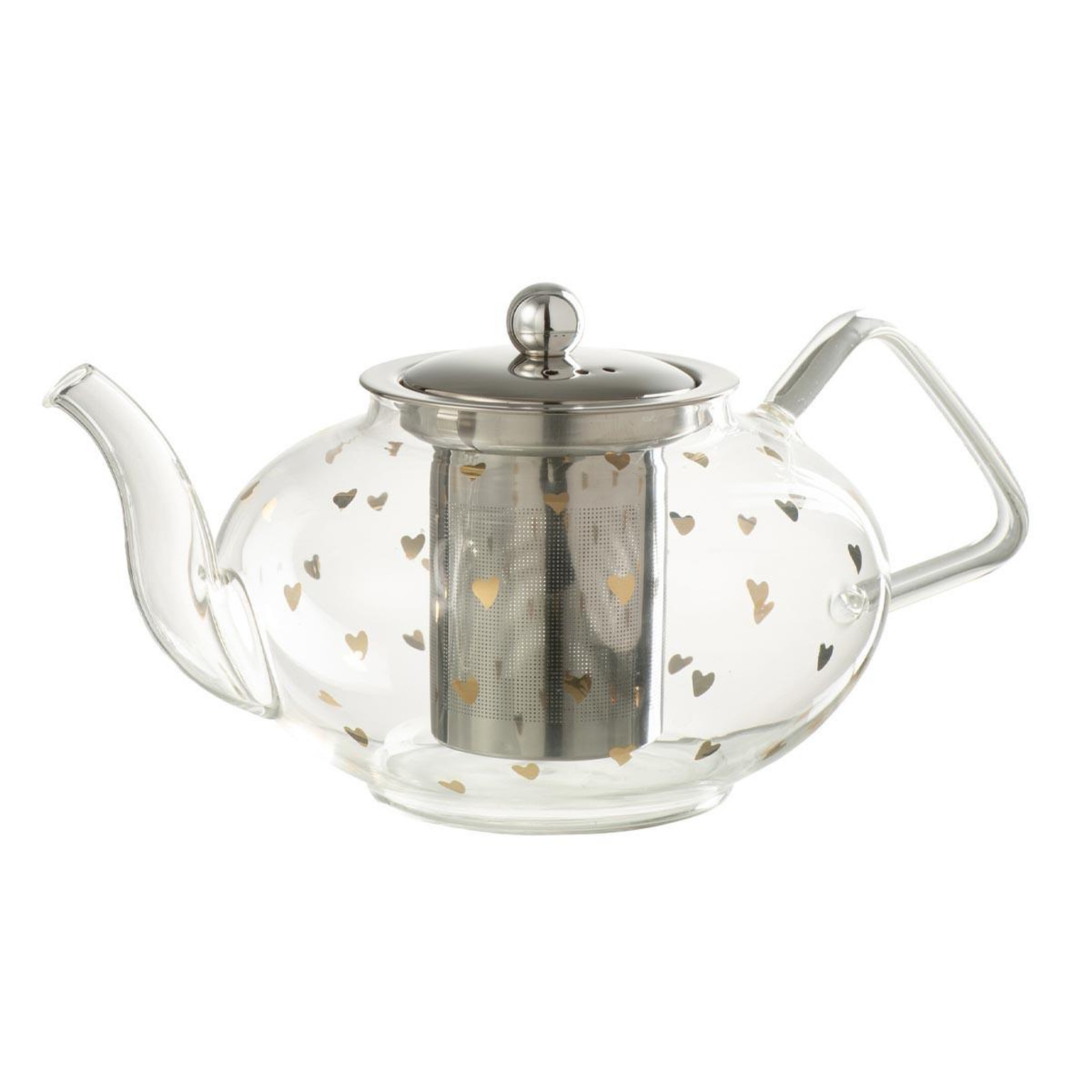 J-LINE Théière en Verre  Cœur  90cl Transparent