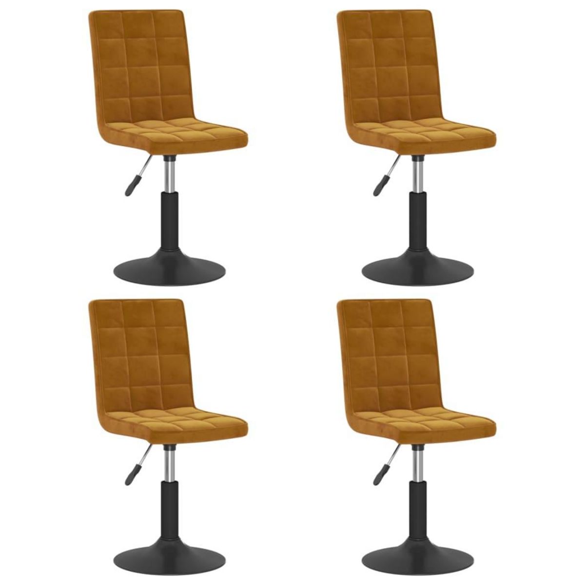 VIDAXL Chaises pivotantes a manger lot de 4 marron velours
