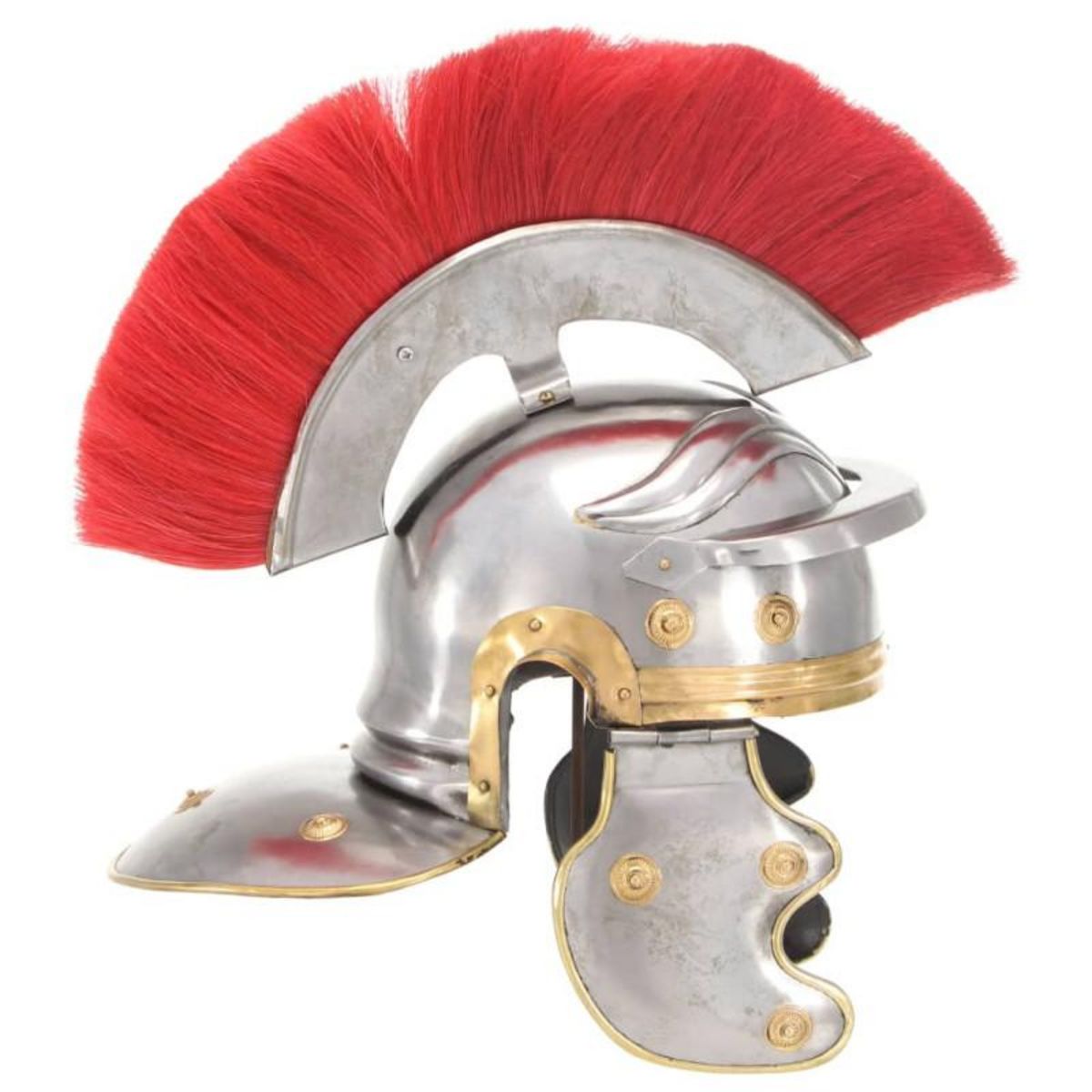 VIDAXL Casque de soldat romain antique pour GN Argenté Acier