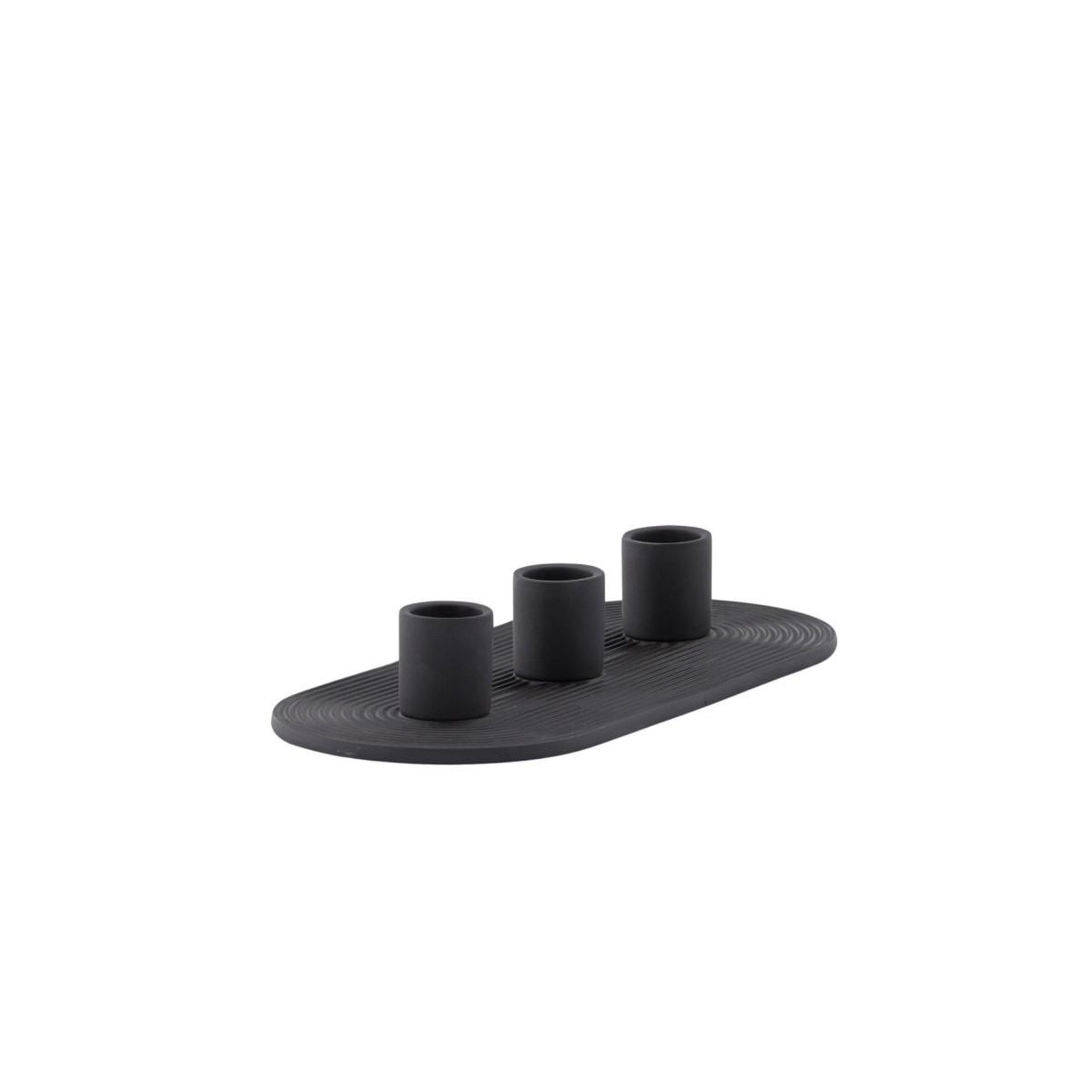 Voir la diapositive 2 : Paris Prix Bougeoir en argile 3 bougies  dian  24cm noir
