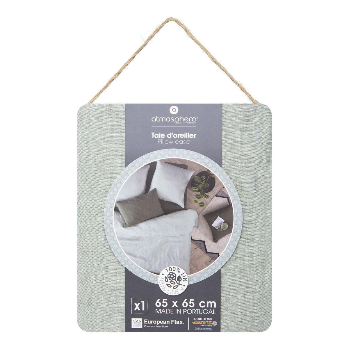 ATMOSPHERA Taie d'oreiller 100% Lin