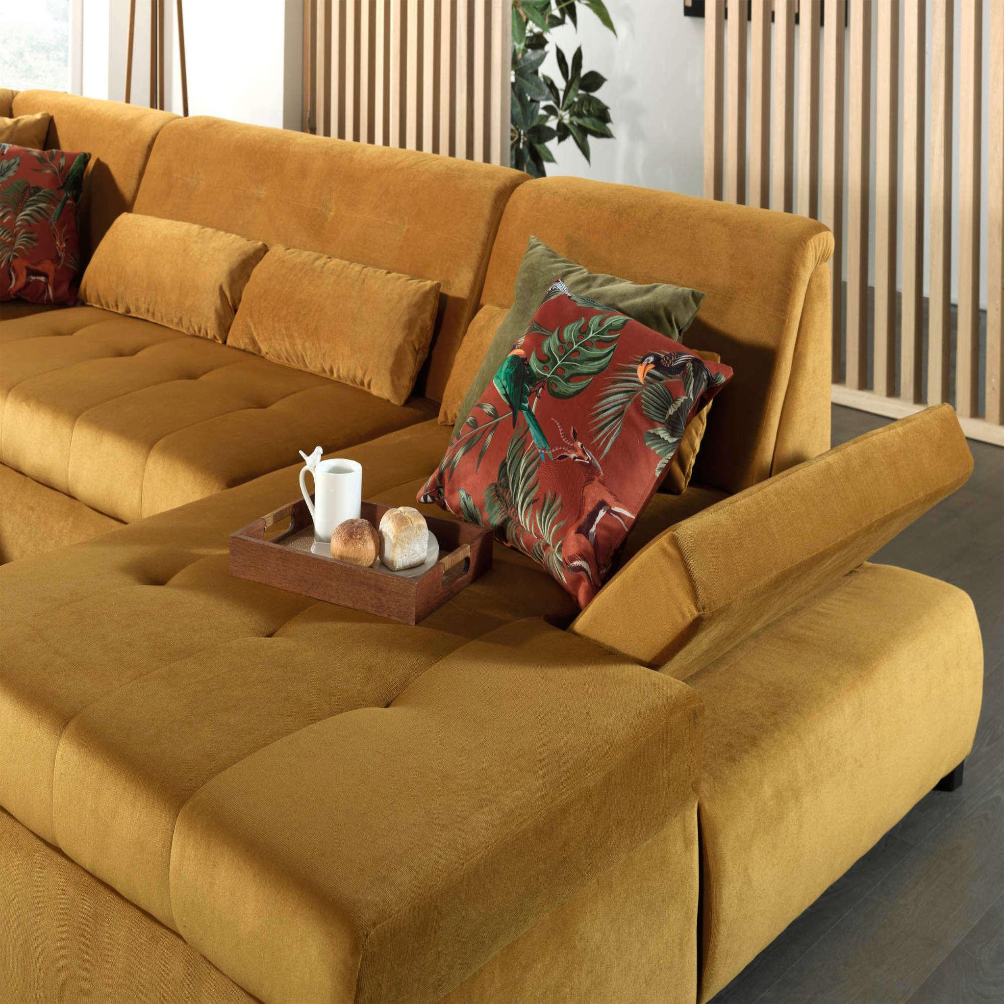 Voir la diapositive 3 : LISA DESIGN Vermont - canapé panoramique d'angle gauche - 7 places - xxl - en velours