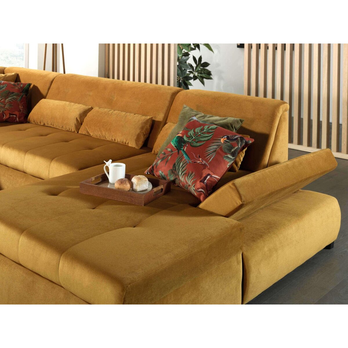 LISA DESIGN Vermont - canapé panoramique d'angle gauche - 7 places - xxl - en velours