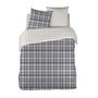 Voir la diapositive 2 : COTE DECO Parure housse de couette en lyocell motif carreaux MEN