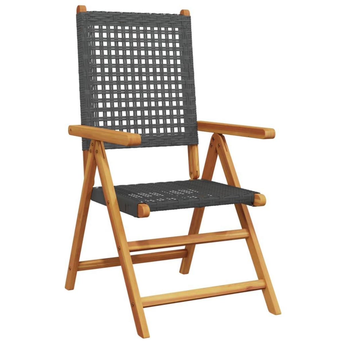 VIDAXL Chaises inclinables de jardin lot de 8 noir rotin bois massif