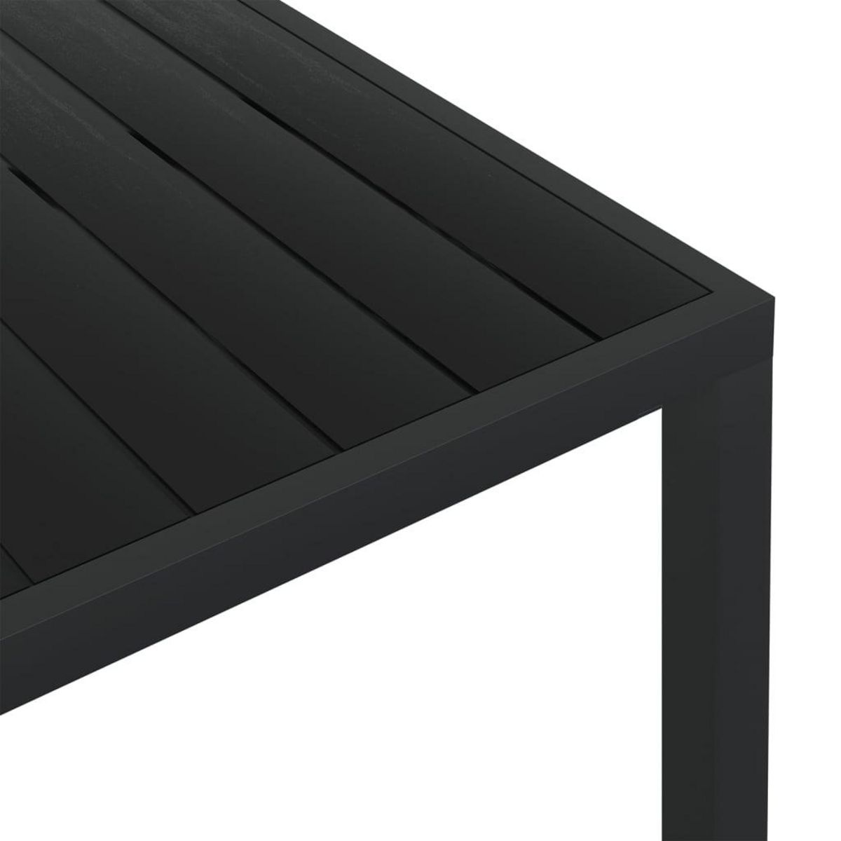 VIDAXL Table de jardin noir 150 x 90 x 74 cm Aluminium et WPC