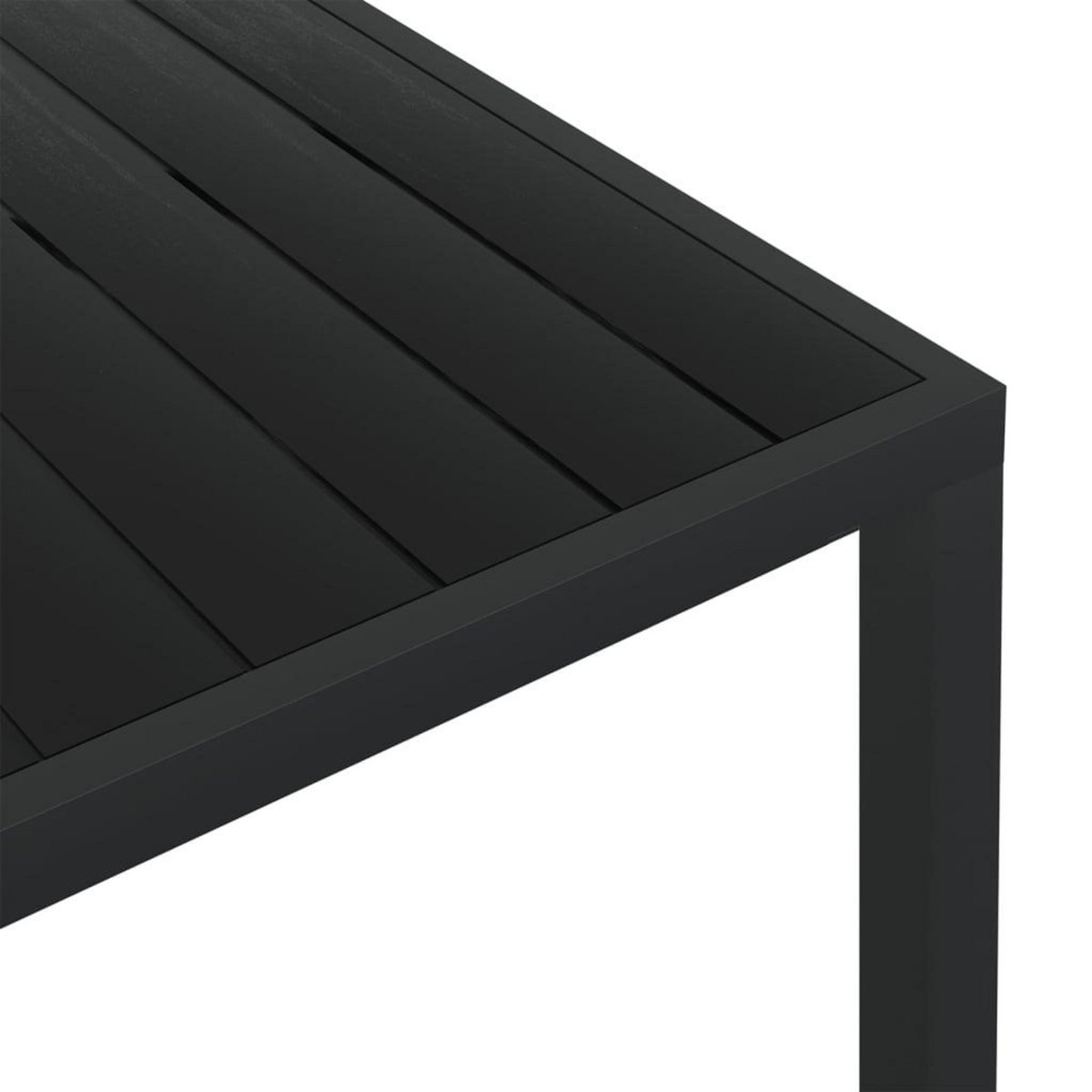 VIDAXL Table de jardin noir 150 x 90 x 74 cm Aluminium et WPC