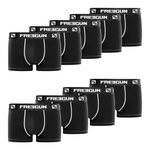 FREEGUN Lot de 9 Boxers homme en coton. Coloris disponibles : Noir