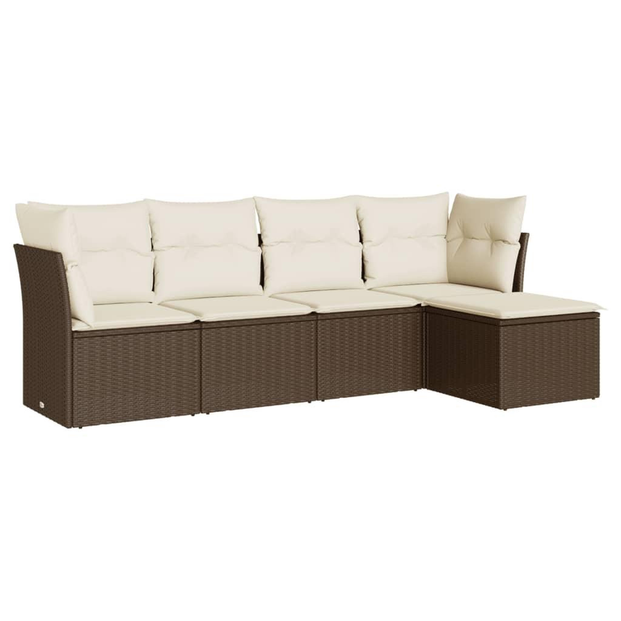 Voir la diapositive 2 : VIDAXL Salon de jardin avec coussins 5 pcs marron resine tressee