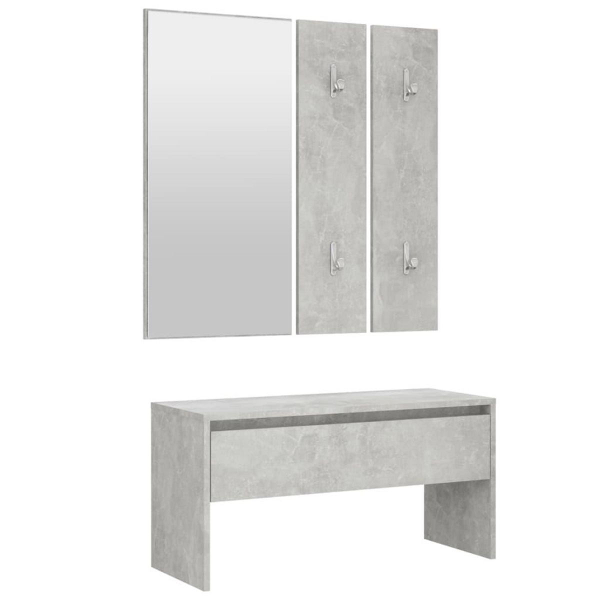 VIDAXL Ensemble de meubles de couloir Gris beton Bois d'ingenierie