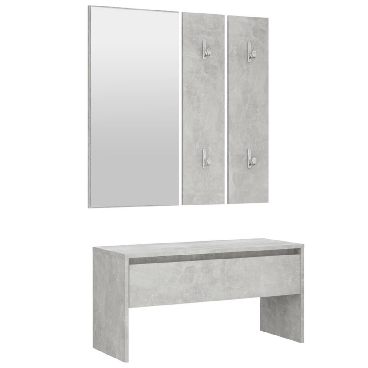VIDAXL Ensemble de meubles de couloir Gris beton Bois d'ingenierie
