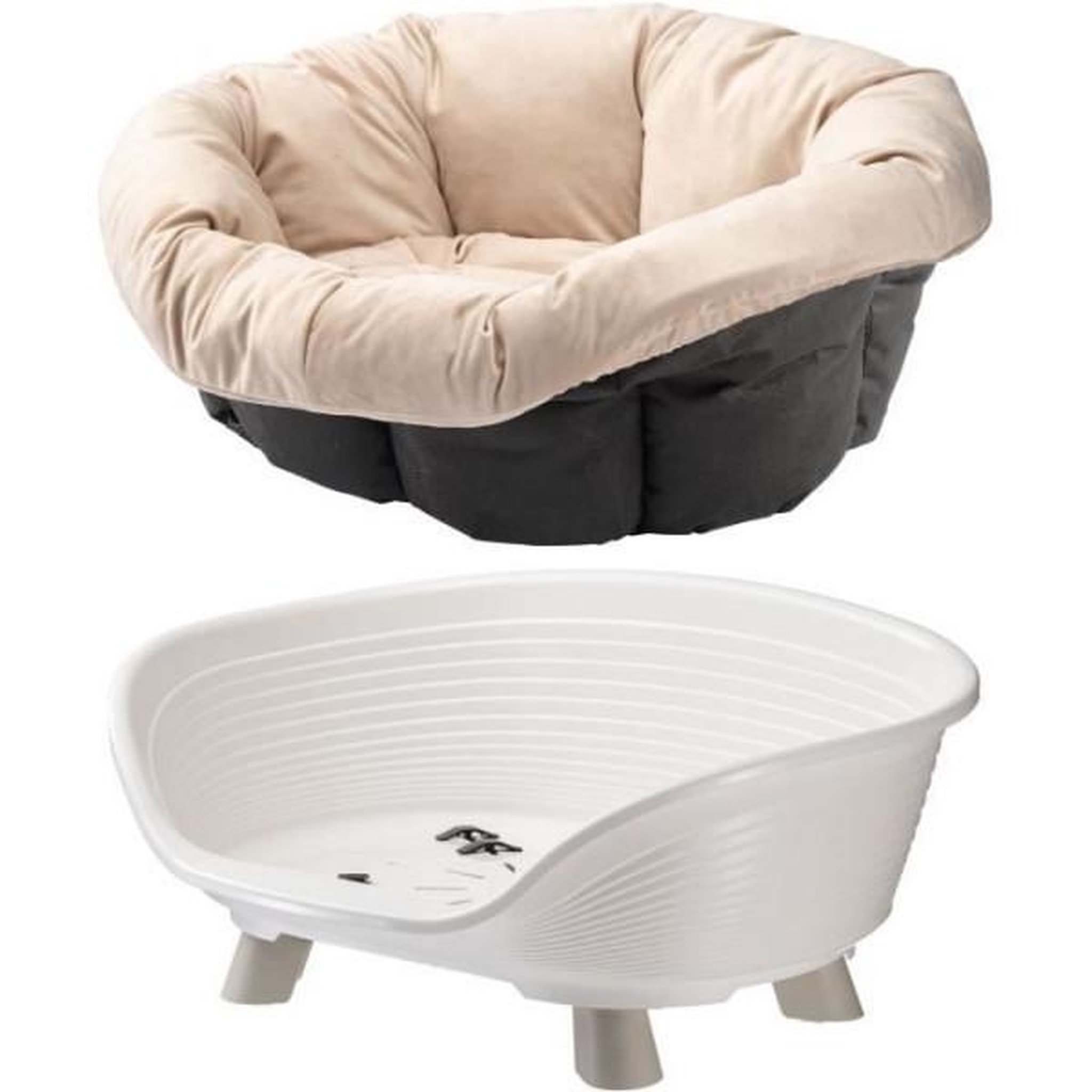 Voir la diapositive 2 : Ferplast Corbeille - FERPLAST - SOFA THRONE 4 - Avec coussin - Blanc