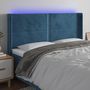 Voir la diapositive 1 : VIDAXL Tete de lit a LED Bleu fonce 203x16x118/128 cm Velours