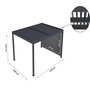 Voir la diapositive 4 : Habitat et Jardin Pergola bioclimatique avec led et store en aluminium  Windsor premium  - 3 x 4 m - Gris