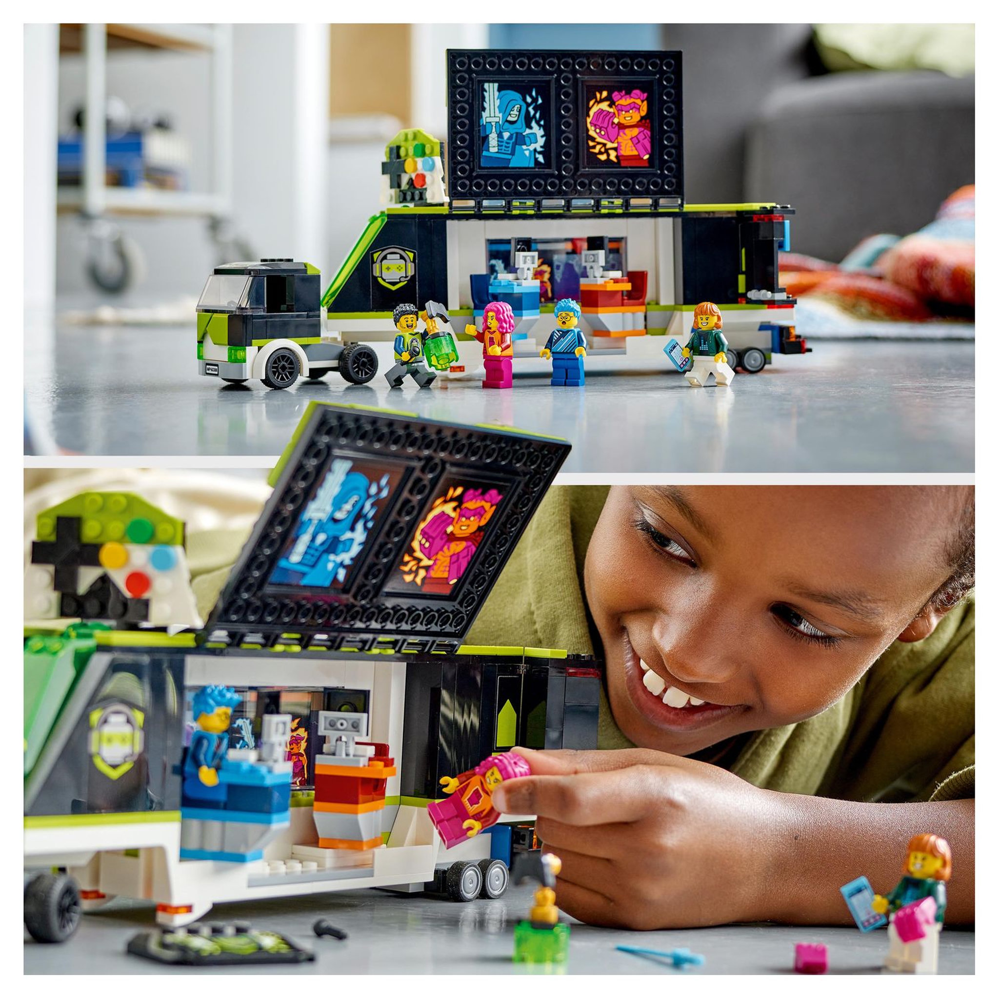 Voir la diapositive 8 : LEGO City 60388 Camion des tournois de jeux vidéos, Jouet de Véhicules eSports, avec Minifigurines pour Gameur