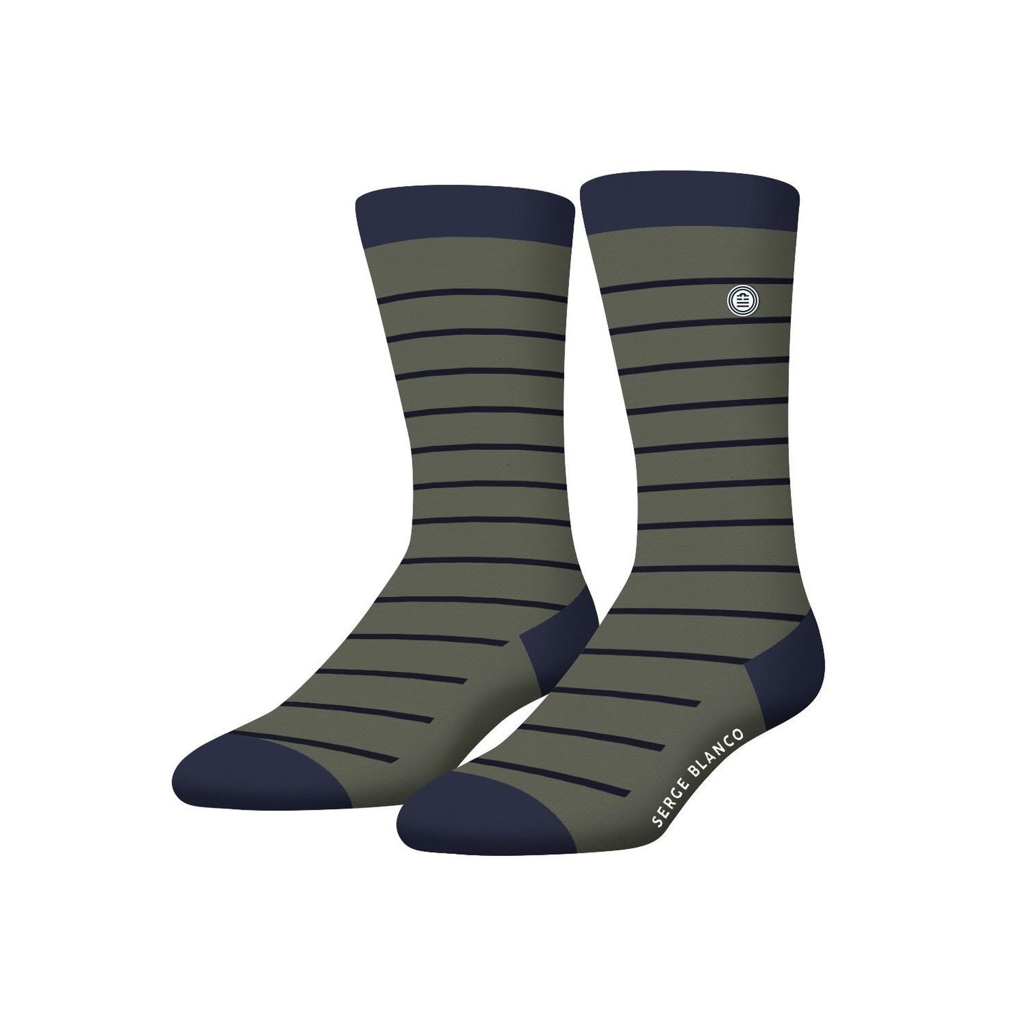 Voir la diapositive 3 : SERGE BLANCO Lot de 6 paires de chaussettes de ville homme rayées modèle A