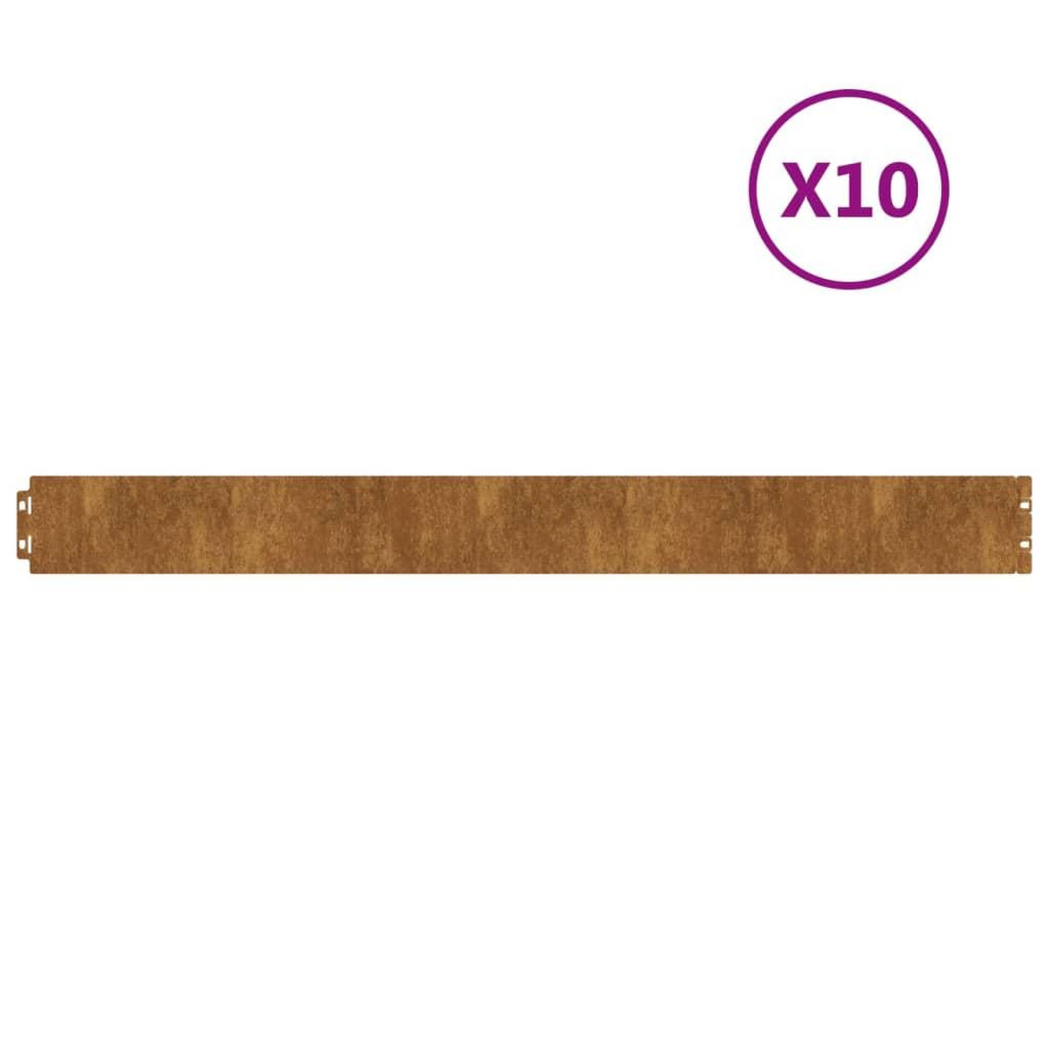 Voir la diapositive 2 : VIDAXL Bordures de pelouse 10 pcs 10x103 cm acier corten flexible
