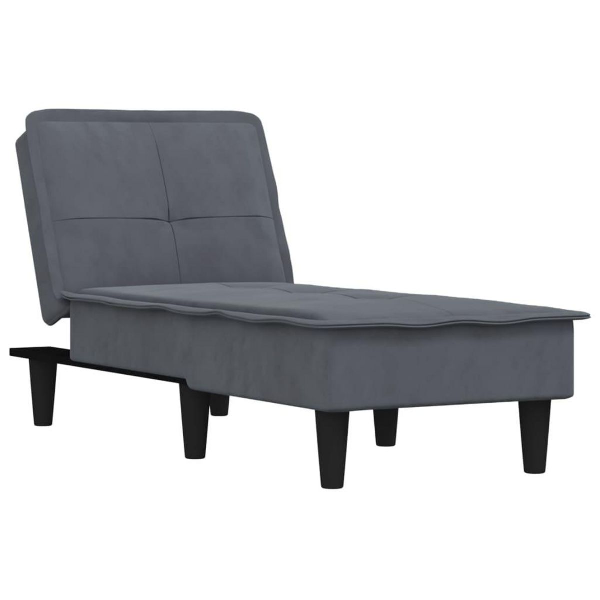 VIDAXL Chaise longue gris fonce velours