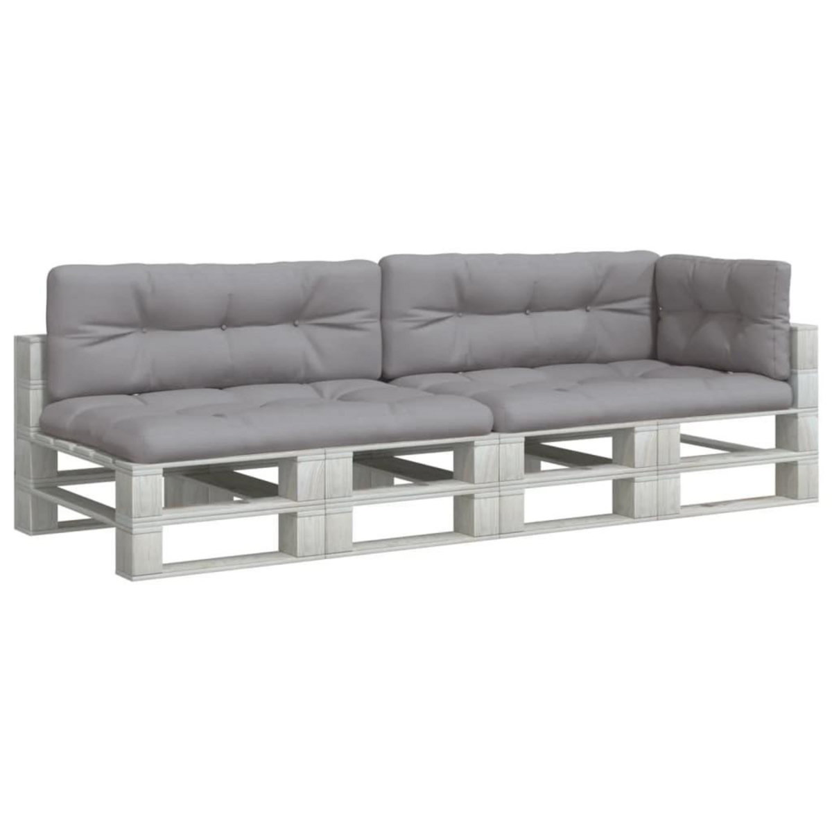 VIDAXL Coussins de palette lot de 5 gris tissu