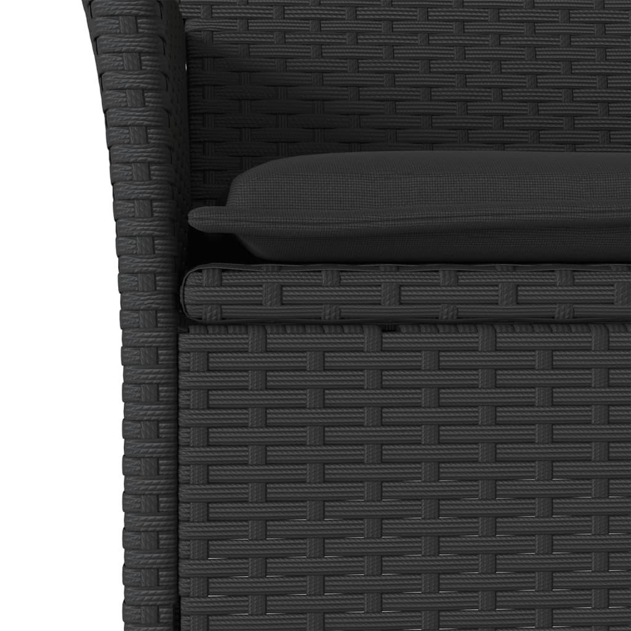Voir la diapositive 5 : VIDAXL Ensemble a manger de jardin et coussins 5 pcs noir rotin acacia