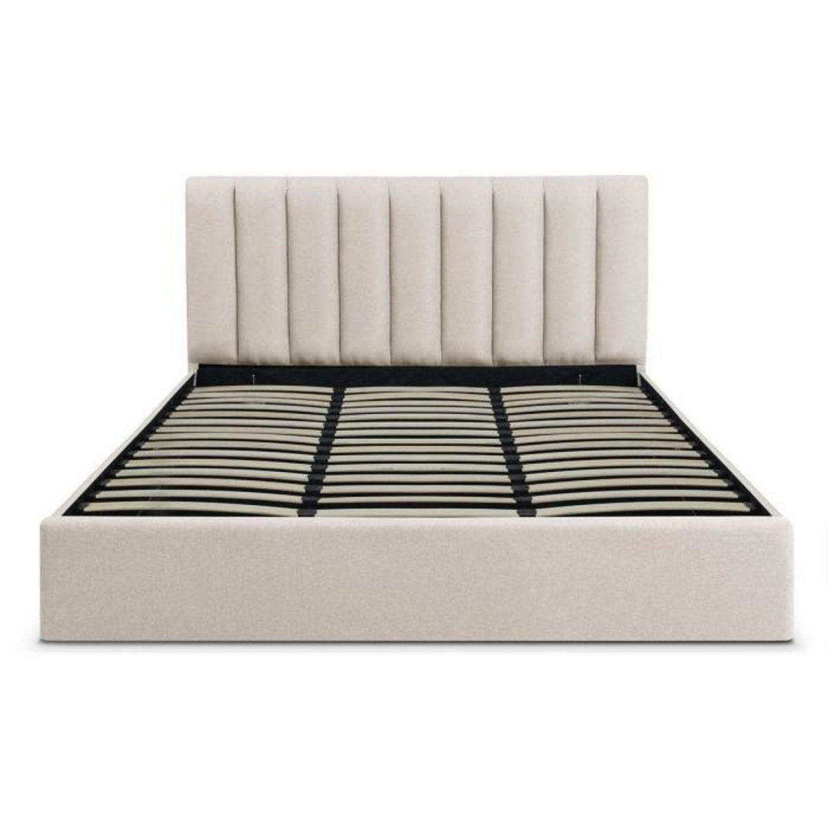 Paris Prix Lit Coffre Design en Tissu  Songa  180x200cm Beige