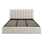 Paris Prix Lit Coffre Design en Tissu  Songa  180x200cm Beige