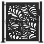 Voir la diapositive 3 : VIDAXL Portail de jardin noir 105x106 cm acier conception de vagues