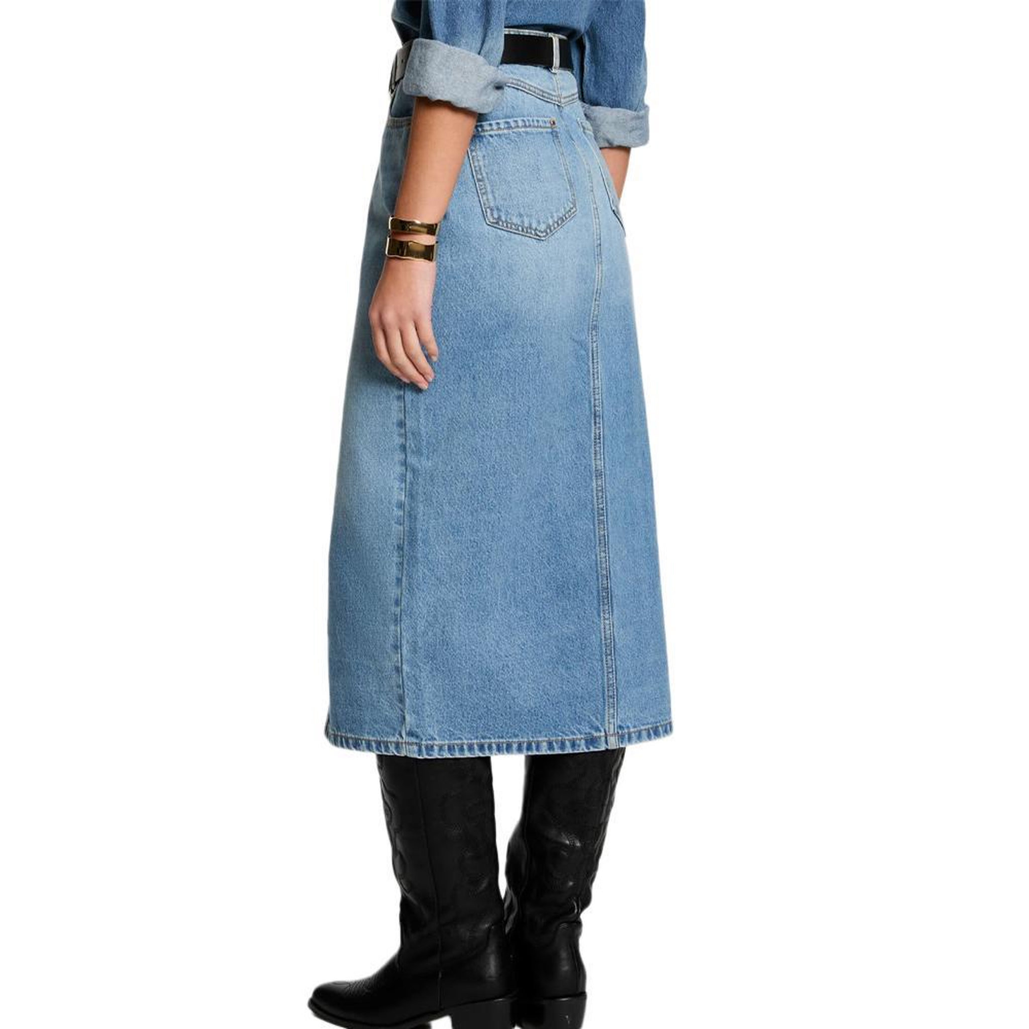 Voir la diapositive 2 : MORGAN Jupe Midi Bleu Femme Morgan ROMA