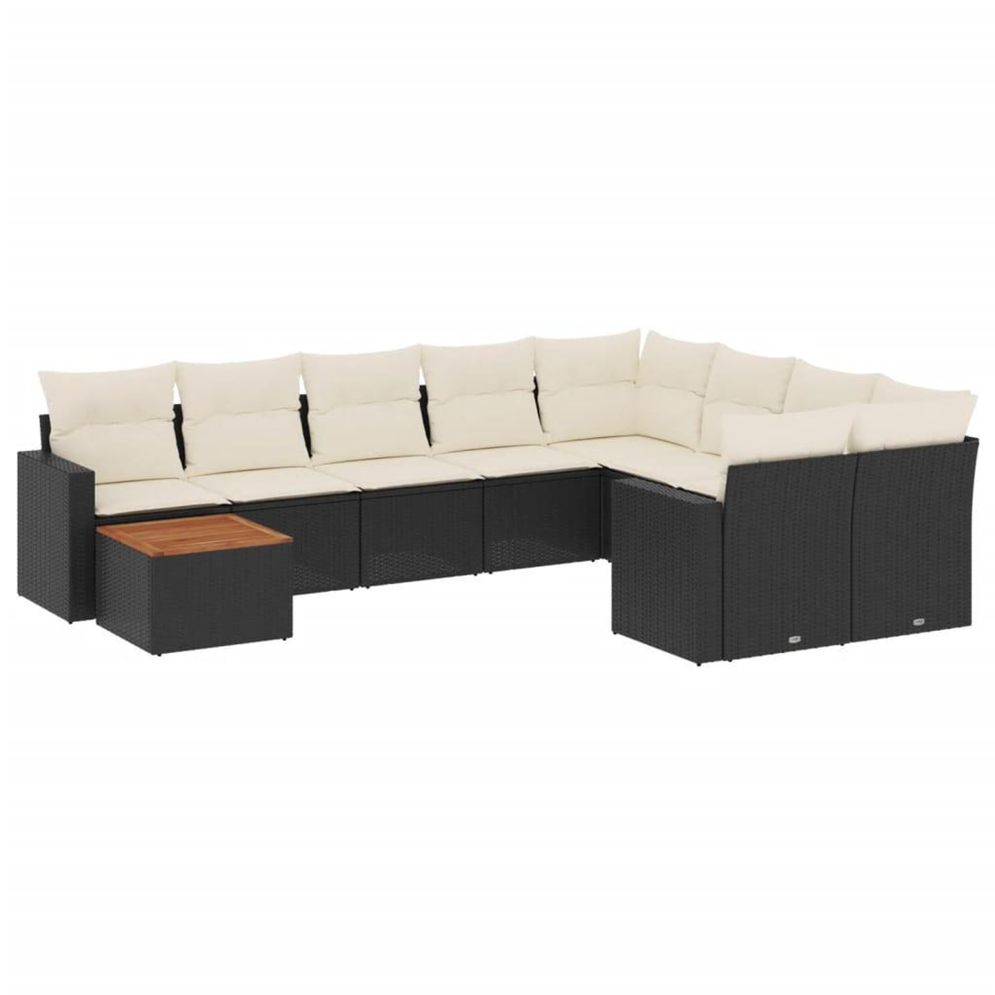 Voir la diapositive 2 : VIDAXL Salon de jardin 10 pcs avec coussins noir resine tressee