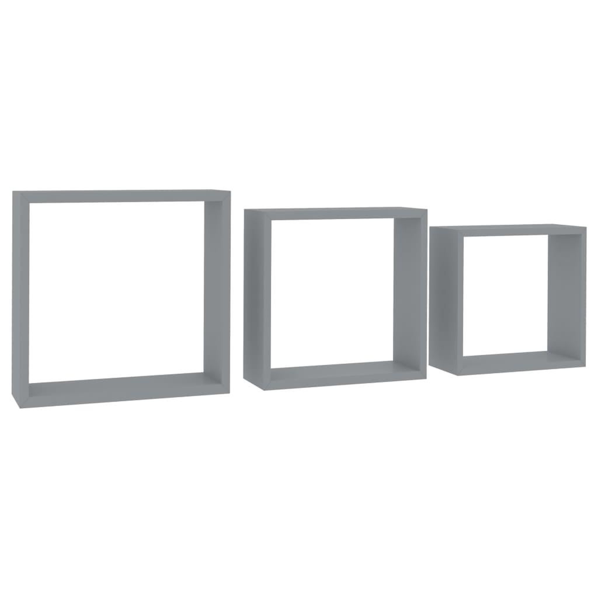 Voir la diapositive 2 : VIDAXL Etageres murales sous forme de cube 3 pcs Gris MDF