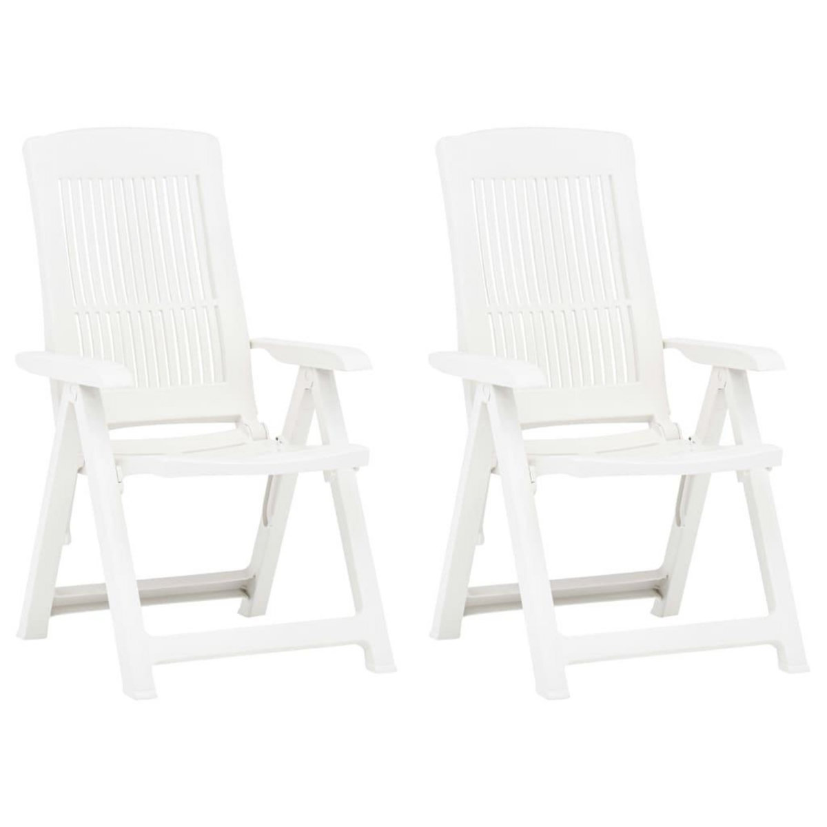 VIDAXL Chaises inclinables de jardin lot de 2 Plastique Blanc