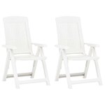 VIDAXL Chaises inclinables de jardin lot de 2 Plastique Blanc