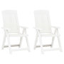 Voir la diapositive 1 : VIDAXL Chaises inclinables de jardin lot de 2 Plastique Blanc