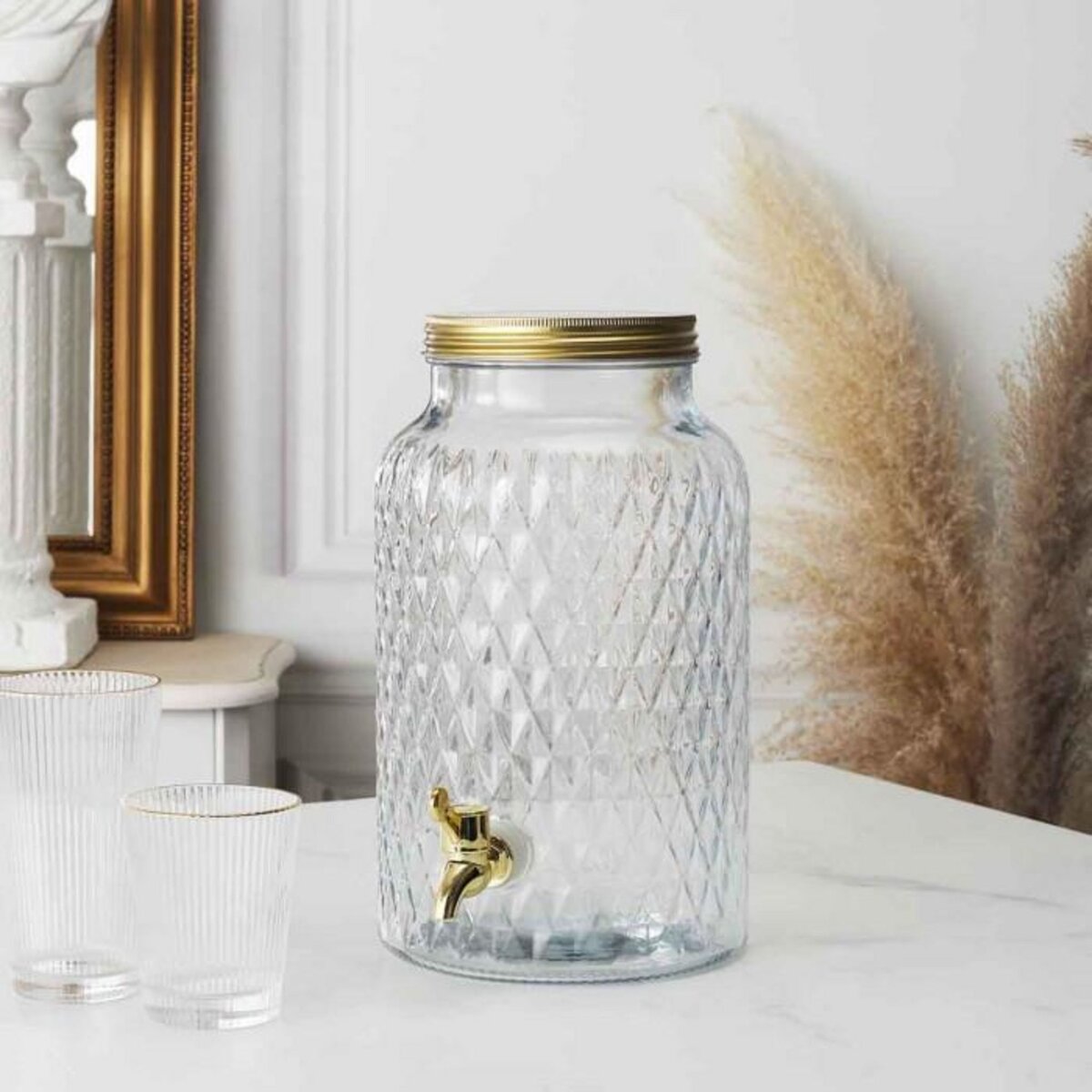 Paris Prix Fontaine à Boisson  Diamant  6L Transparent & Or