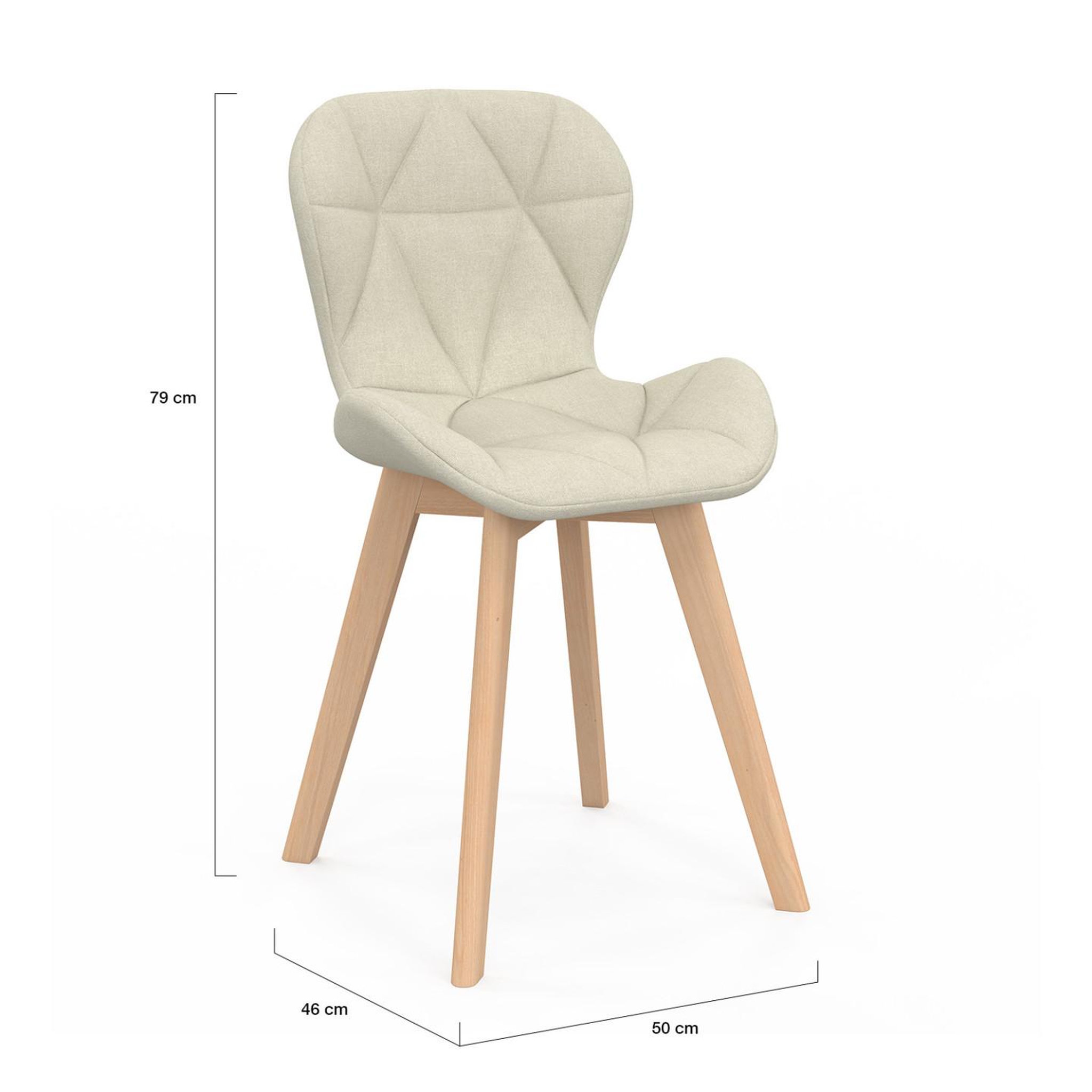 Voir la diapositive 5 : ID MARKET Lot de 4 chaises robine en tissu beige pour salle à manger