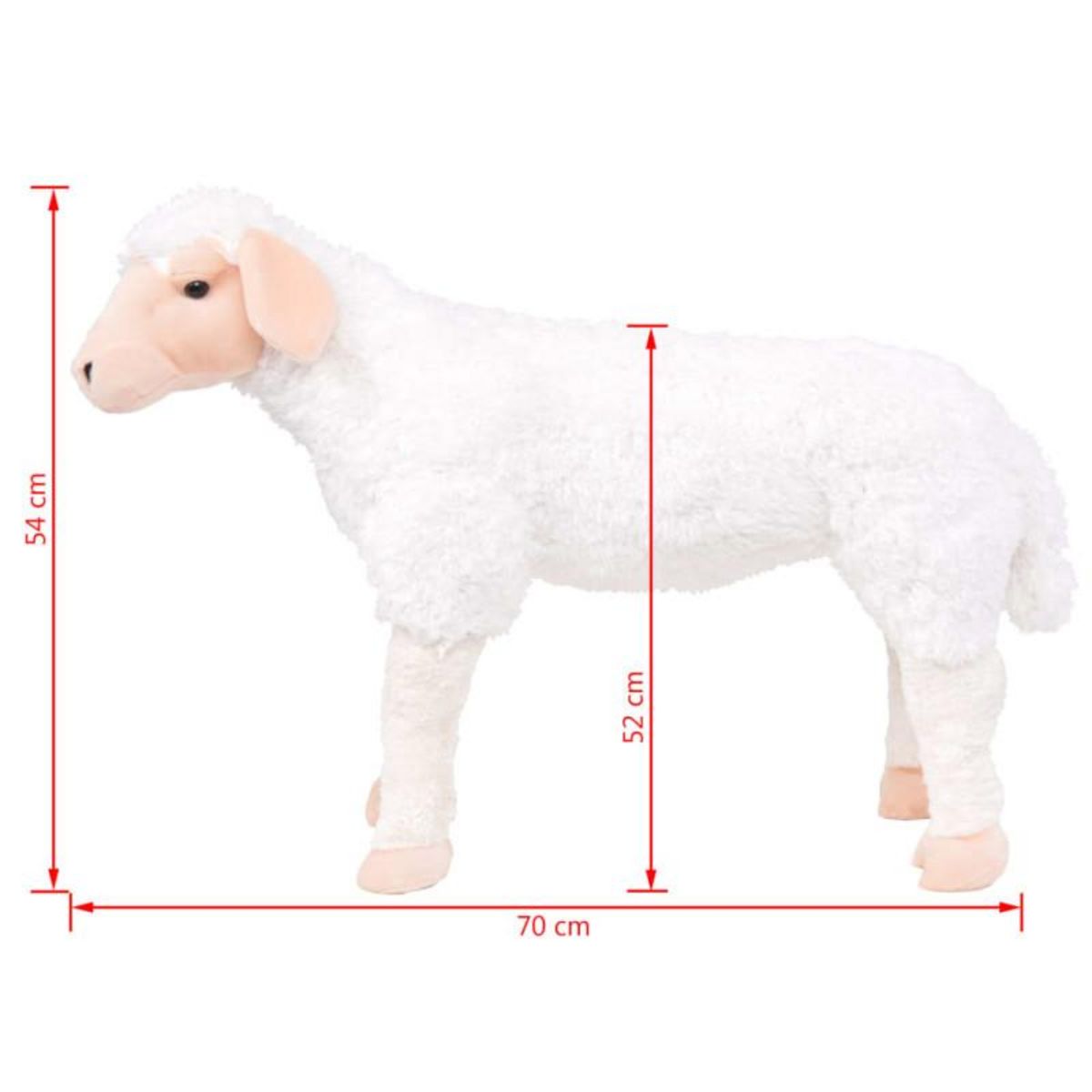 VIDAXL Jouet en peluche Mouton Blanc XXL