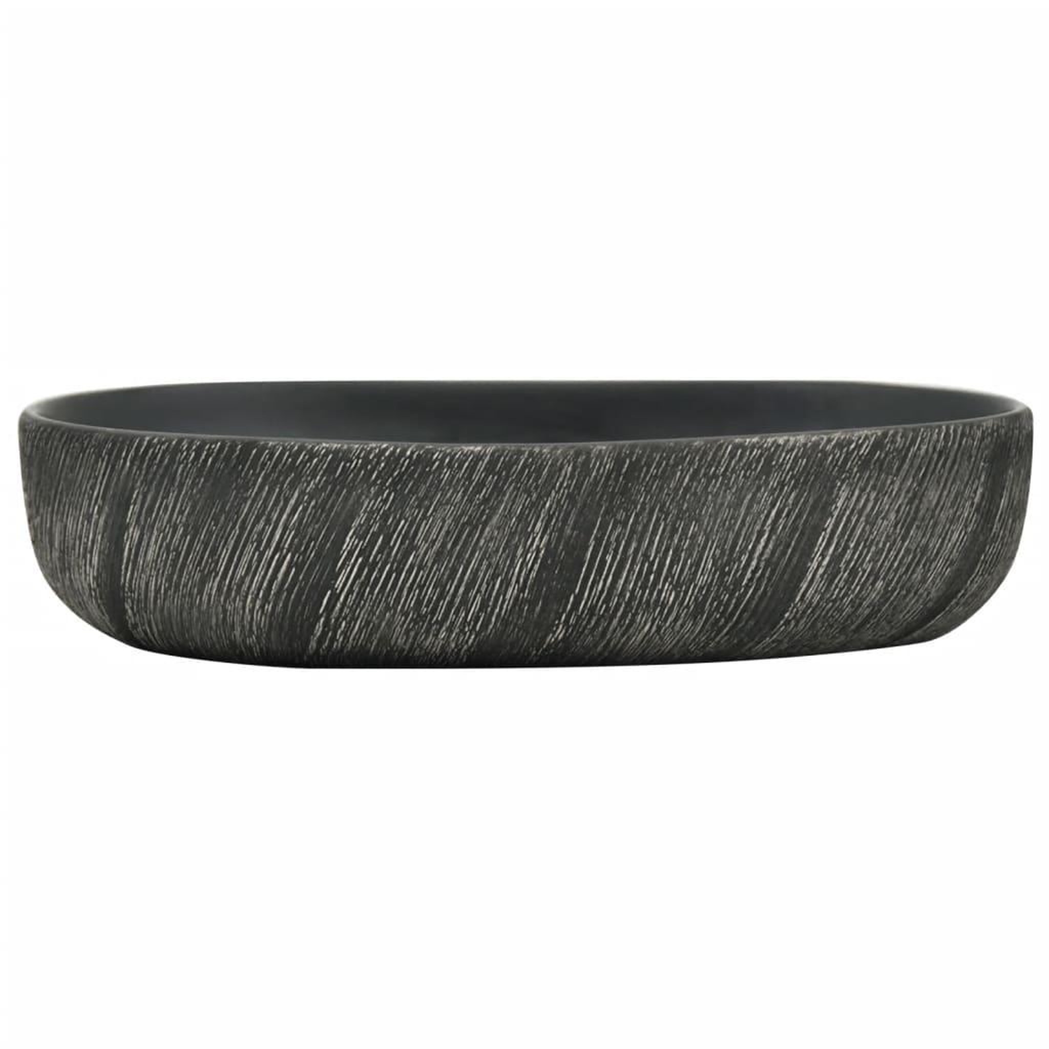 Voir la diapositive 3 : VIDAXL Vasque a poser noir ovale 59x40x14 cm ceramique