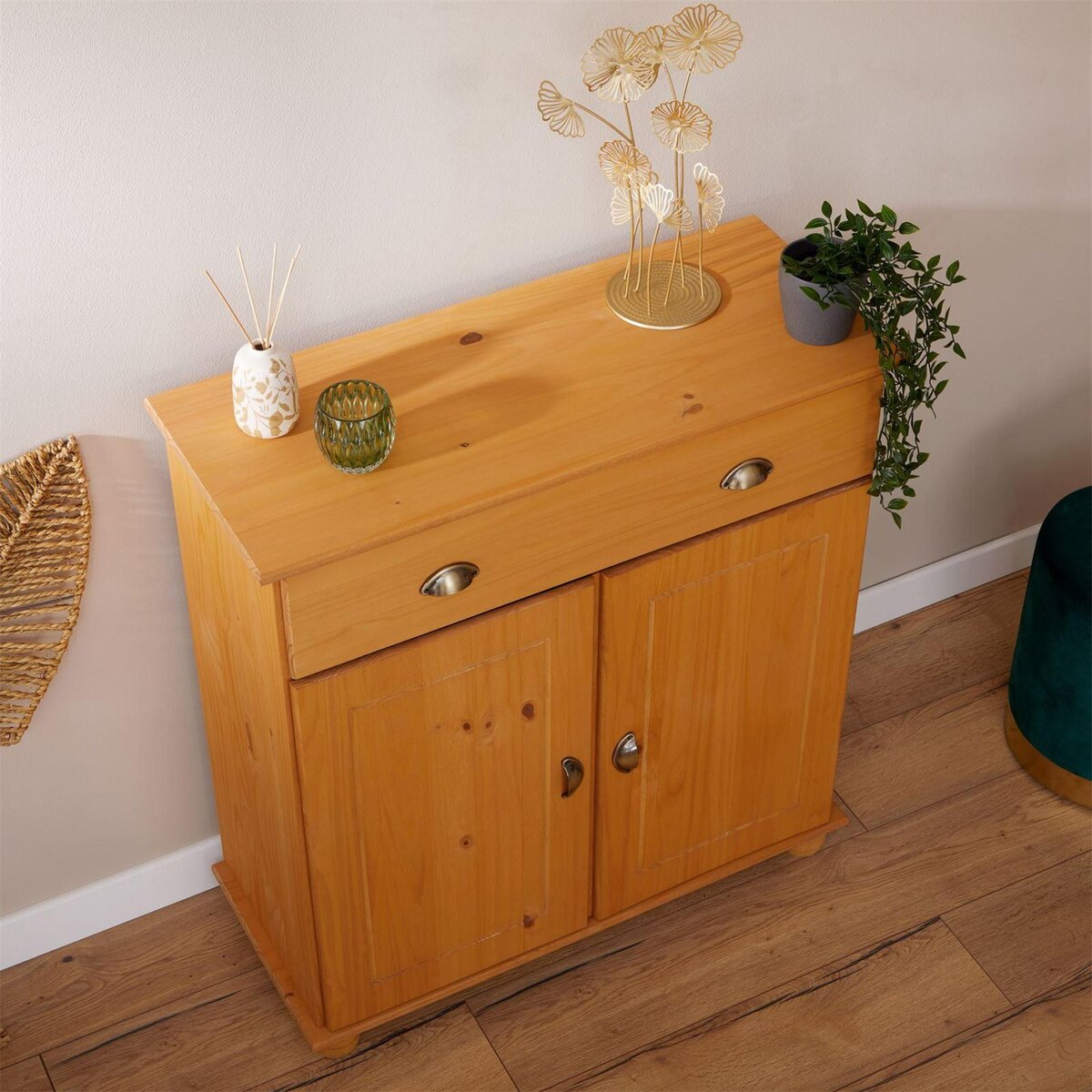 IDIMEX Buffet COLMAR en pin massif, 1 tiroir et 2 portes