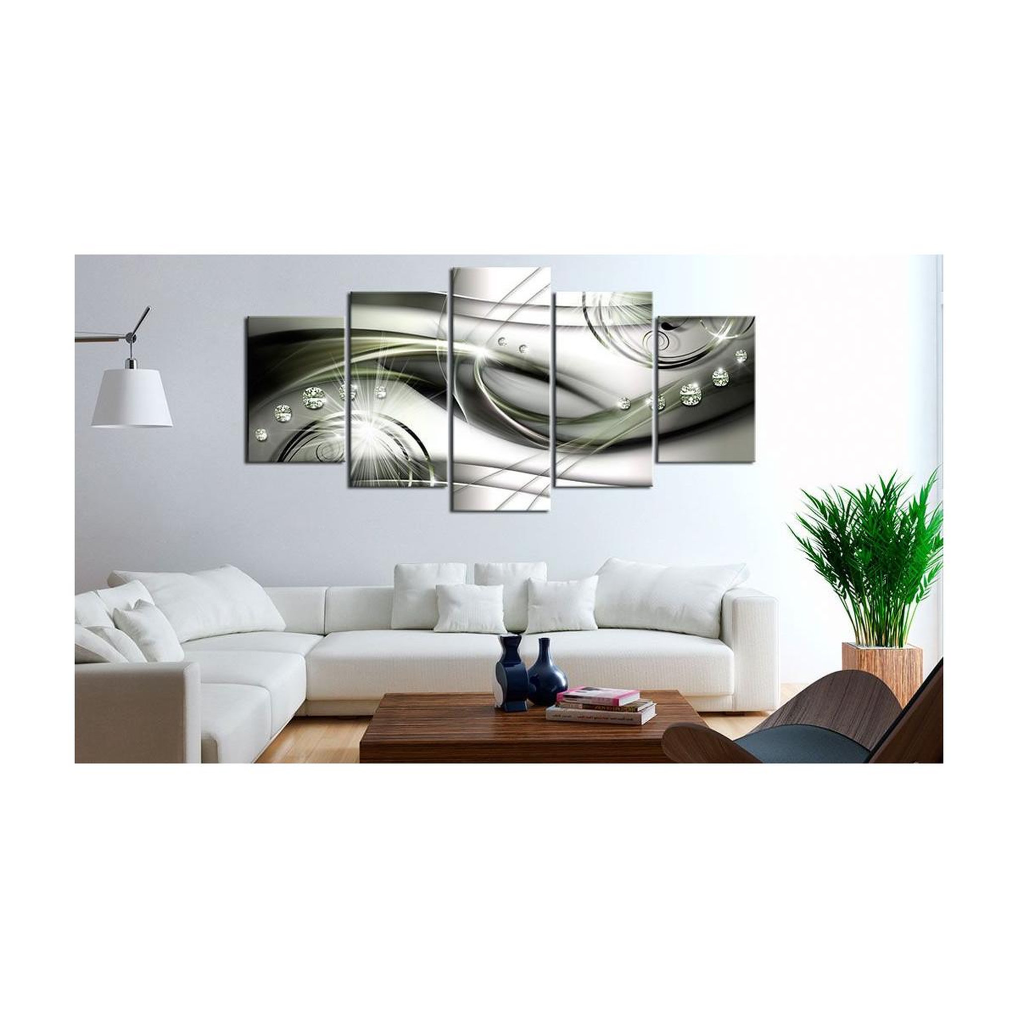 Voir la diapositive 2 : Paris Prix Tableau imprimé  glowing green wave