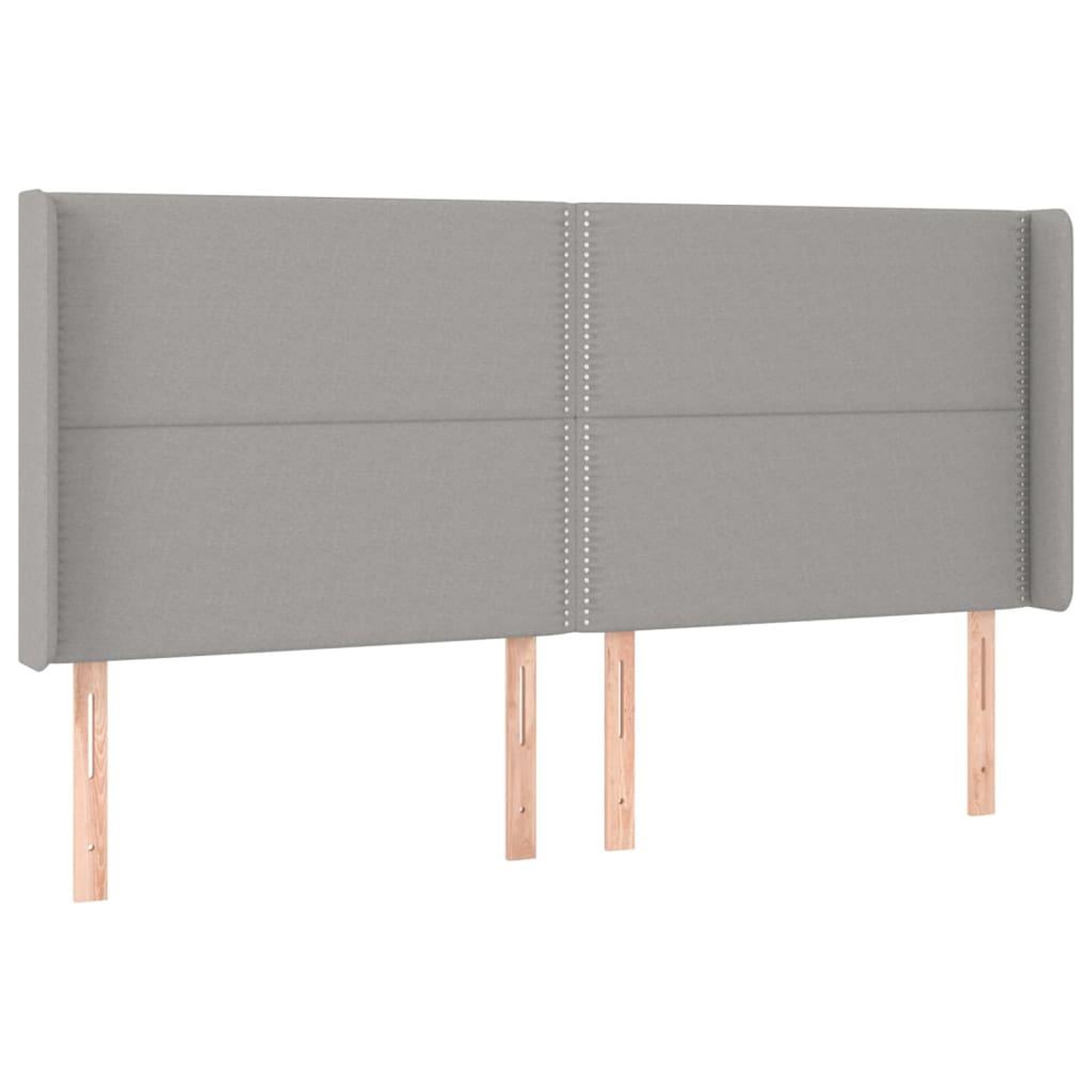 Voir la diapositive 2 : VIDAXL Tete de lit avec oreilles Gris clair 163x16x118/128 cm Tissu