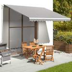 VIDAXL Tissu de remplacement pour auvent Anthracite et blanc 4x3 m