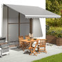 Voir la diapositive 1 : VIDAXL Tissu de remplacement pour auvent Anthracite et blanc 4x3 m