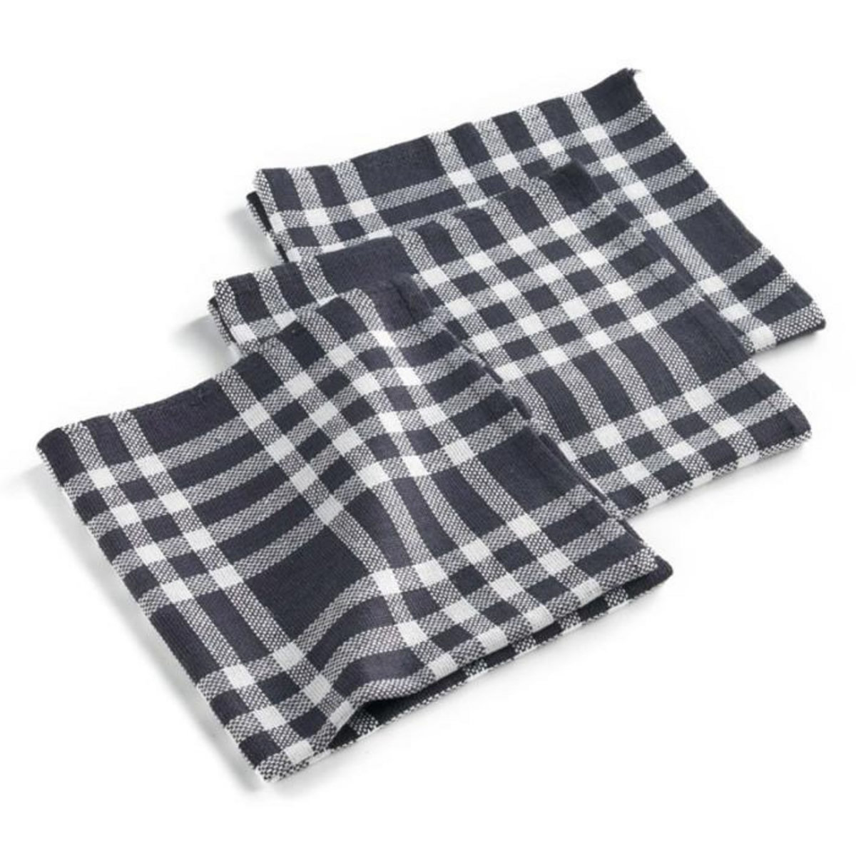 Paris Prix Lot de 3 Serviettes de Table  Traditio  45x45cm Noir