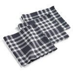 Paris Prix Lot de 3 Serviettes de Table  Traditio  45x45cm Noir