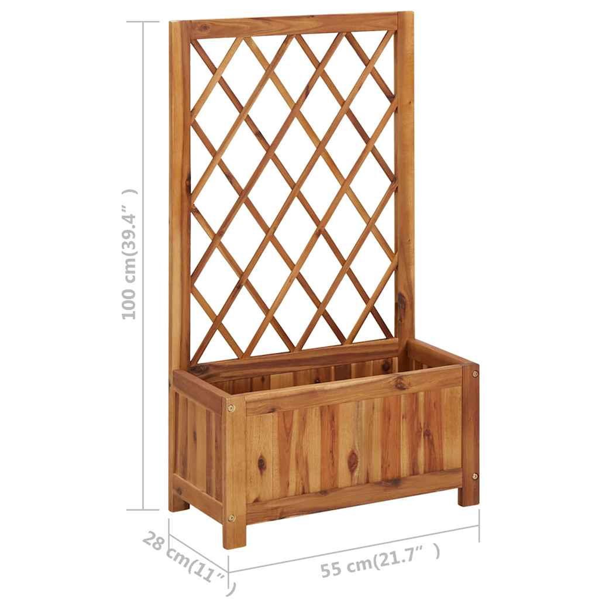 Voir la diapositive 6 : VIDAXL Lit sureleve de jardin avec treillis bois massif d'acacia