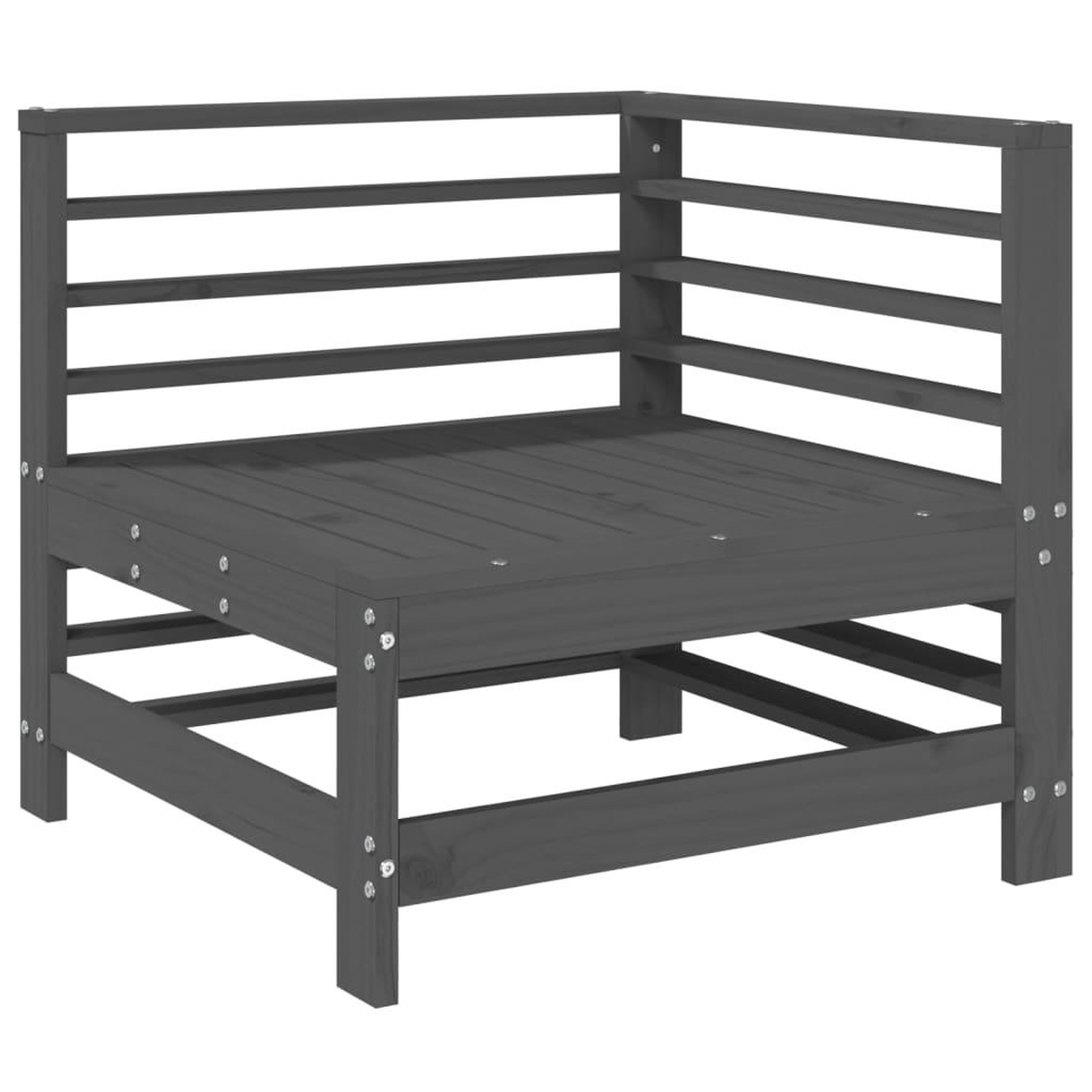 Voir la diapositive 3 : VIDAXL Canapes d'angle de jardin 2 pcs gris bois de pin massif