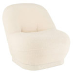 Paris Prix Fauteuil Design Bouclette  Teddy  88cm Blanc