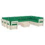 Voir la diapositive 2 : VIDAXL Salon de jardin palette 10 pcs avec coussins bois d'epicea