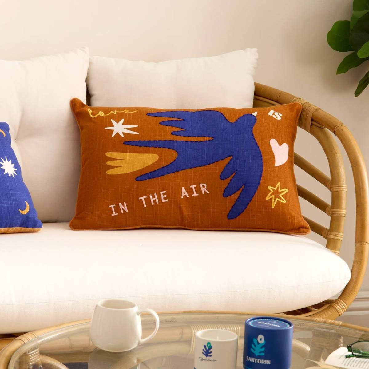ATMOSPHERA Coussin Déco Brodé  Libertad  38x58cm Terracotta